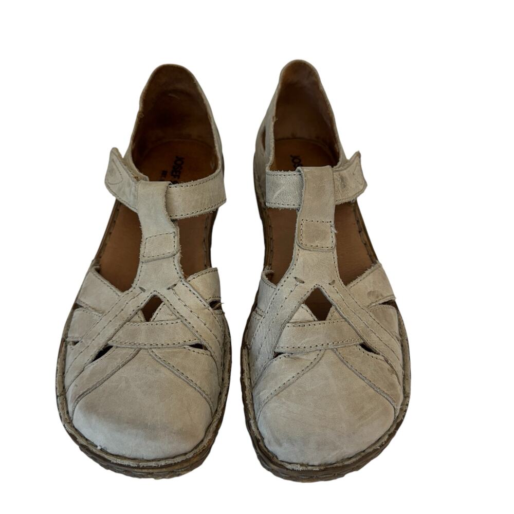 JOSEF SEIBEL Shoes Size EU 42 Cream Leather Closed Toe Fisherman Sandals